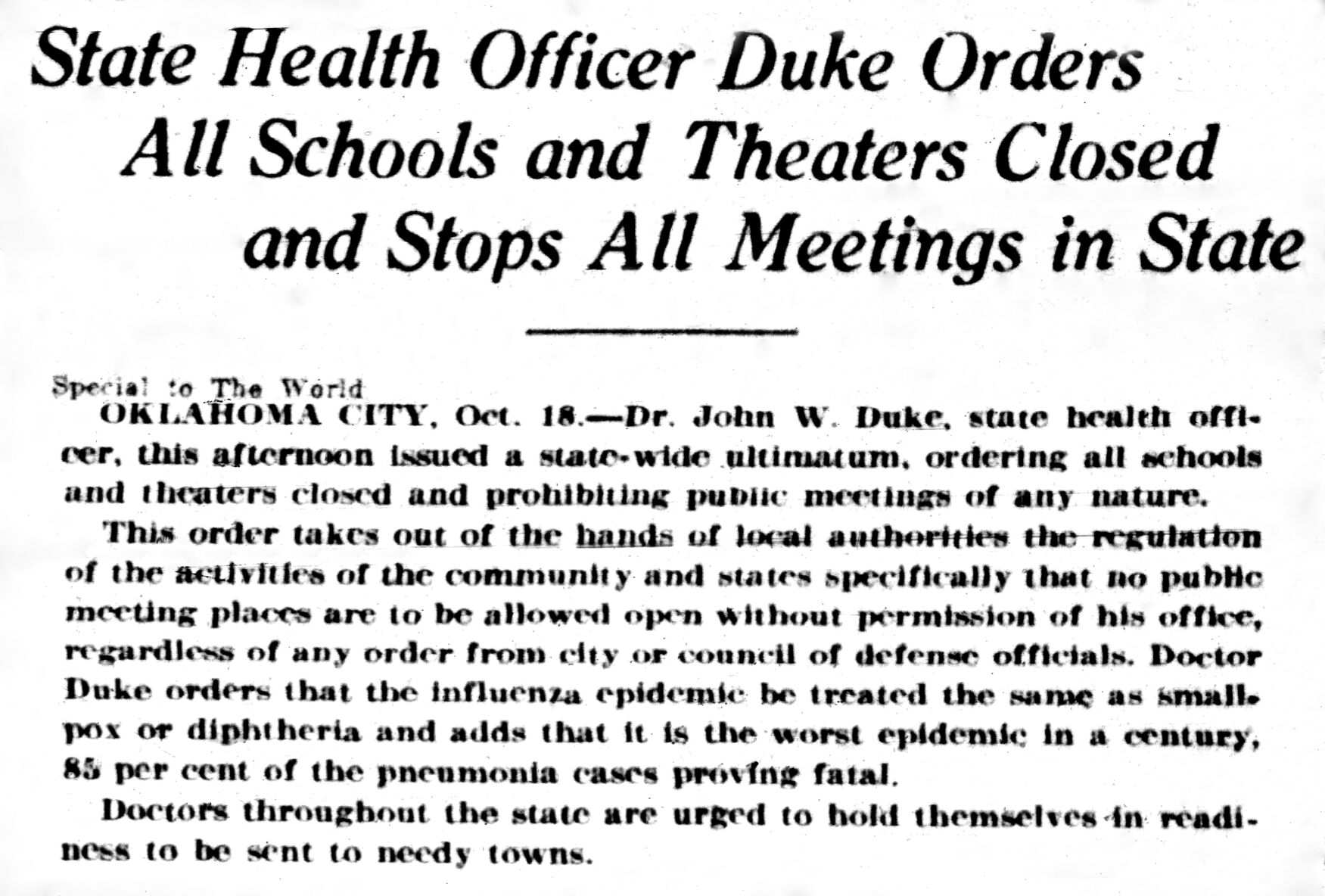 1918 flu pandemic